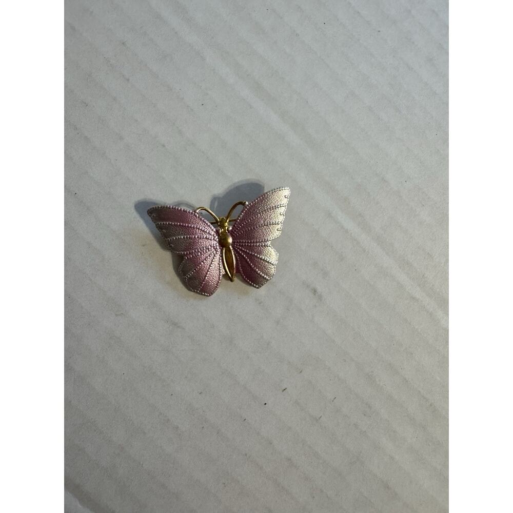 Vintage Pink Gold Tone Small Dainty Butterfly Pin Brooch Estate Fairycore